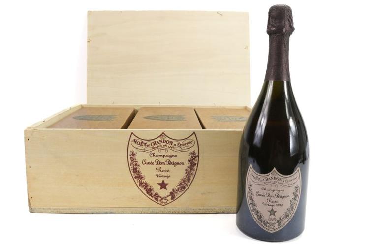 Case of Three Dom Perignon Rose Champagne